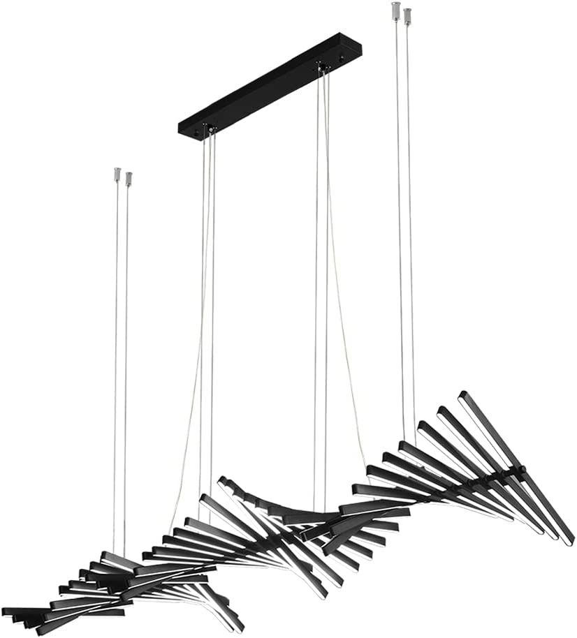 Luminária pendente moderna de LED BlackBone de 190 cm em design sofisticado e inovador Lustres Gênesis loja online de Lustres e Iluminação Decorativa